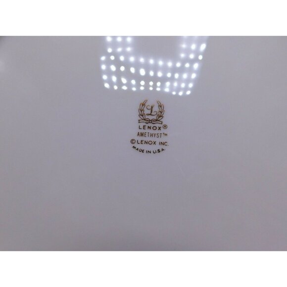 Lenox Amethyst Platinum Trim Dinner Plate 10 3/4" Floral USA Ceramic Vintage - Picture 4 of 4